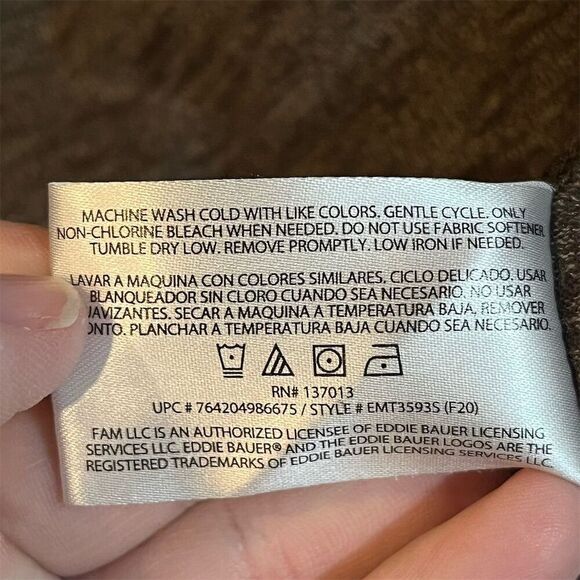 Eddie Bauer Men's XL Brown Long Sleeve Crew Neck Raglan T-Shirt - Picture 5 of 7